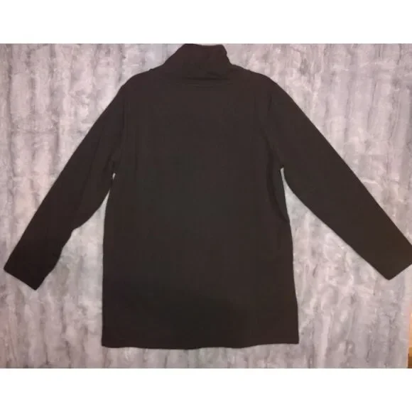 NWT Jones New York Women's Serenity Knit Mock Neck Tunic Top Size M Black Fall - Picture 3 of 9